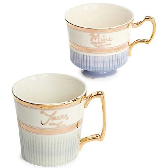 Anthropologie Home 2-Piece Yours & Mine Mug Set - Picture 1 of 6